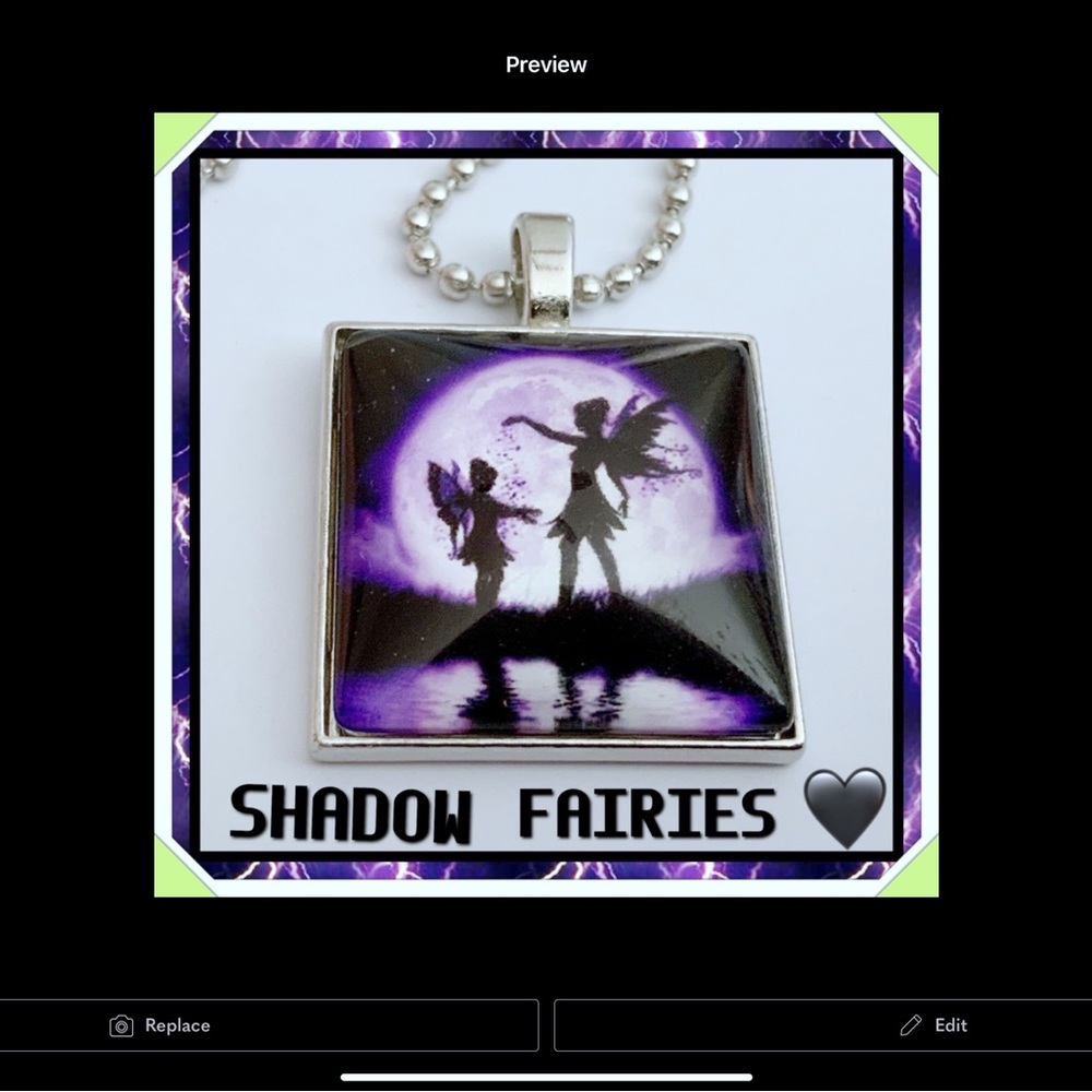 🆕✅ SHADOW FAIRIES GLASS CABOCHON CHAIN NECKLACE